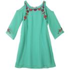 Girls 7-16 Speechless Embroidered Chiffon Cold Shoulder Dress, Girl's, Size: 10, Green Oth
