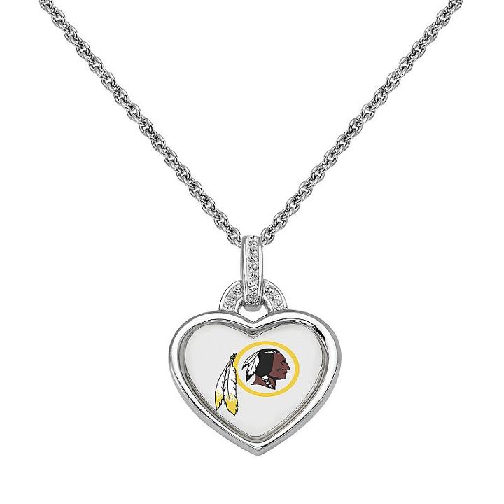 Washington Redskins Heart Pendant Necklace, Women's, Size: 18, White