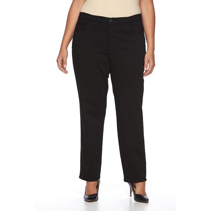Plus Size Women's Plus Lee Sophie Classic Fit Straight-leg Jeans, Size: 22w Short, Black