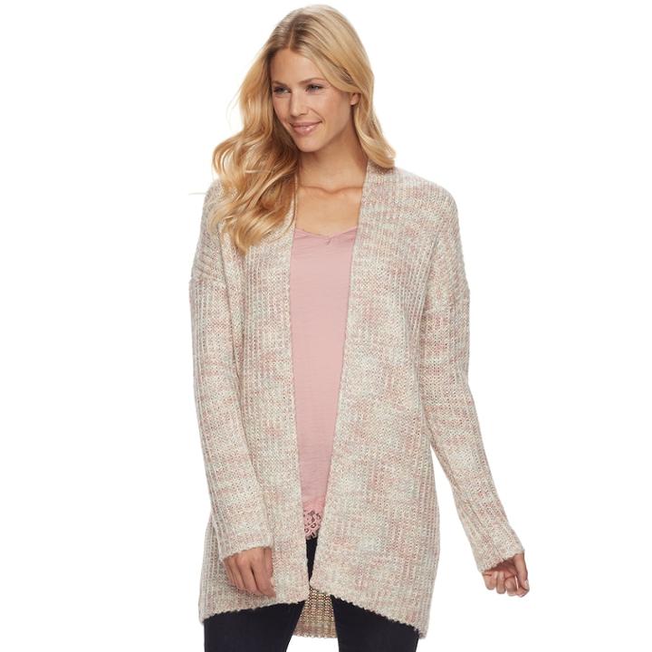 Women's Sonoma Goods For Life&trade; Textured Metallic Cardigan, Size: Small, Pink