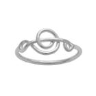 Itsy Bitsy Sterling Silver Sideways Treble Clef Pinky Ring, Women's, Size: 4, Grey