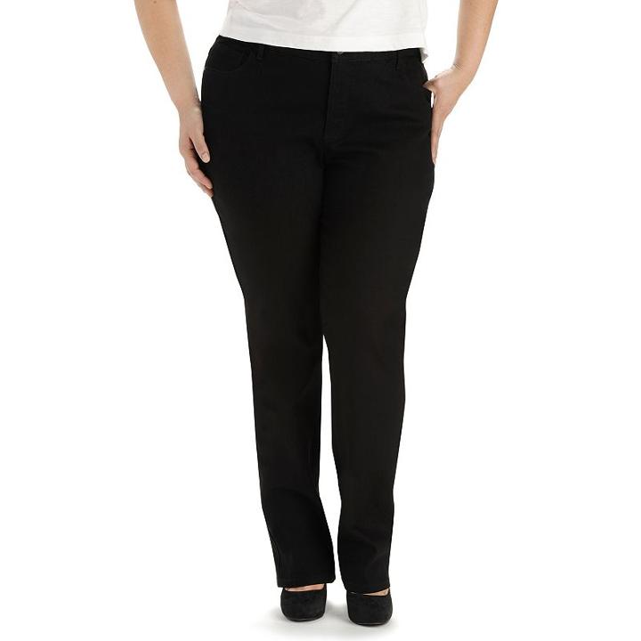 Plus Size Lee Monroe Classic Fit Straight-leg Jeans, Women's, Size: 26w T/l, Black