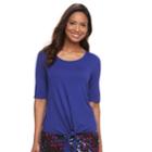 Women's Dana Buchman Tie-front Top, Size: Small, Purple