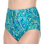 Plus Size Chaps Paisley High-waisted Brief Bottoms, Women's, Size: 20 W, Blue
