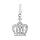 Giorgio Martello Cubic Zirconia Sterling Silver Crown Charm, Women's