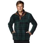 Men's Chaps Plaid Microfleece Pullover, Size: Small, Green