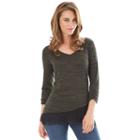 Women's Apt. 9&reg; Asymmetrical Chiffon Top, Size: Regular, Dark Green