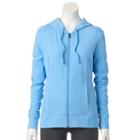 Petite Tek Gear&reg; Dry Tek Zip-front Hoodie, Women's, Size: M Petite, Med Blue
