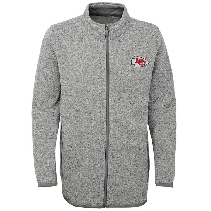 Boys 8-20 Kansas City Chiefs Lima Fleece Jacket, Size: S 8, Grey