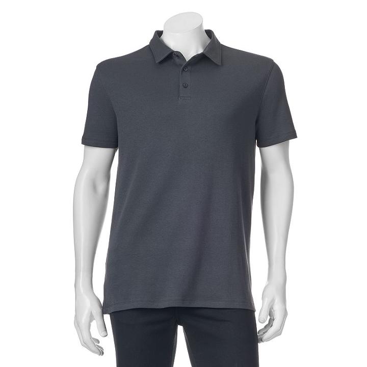 Big & Tall Apt. 9&reg; Solid Modern-fit Polo, Men's, Size: L Tall, Grey