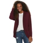 Juniors' Rewind Solid Cocoon Cardigan, Teens, Size: Large, Red