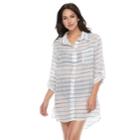 Women's Apt. 9&reg; Shirt Cover-up, Size: Xl, Blue (navy)
