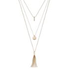 Long Layered Tassel Necklace, Women's, Gold