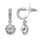 Napier Simulated Crystal Hoop Drop Earrings, Women's, Silver