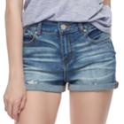 Juniors' Indigo Rein High Rise Cuffed Jean Shorts, Teens, Size: 5, Med Blue