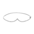 Sterling 'n' Ice Sterling Silver Crystal Chevron Bangle Bracelet, Women's, White