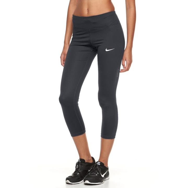 Women's Nike Power Essential Running Capris, Size: Large, Grey Other