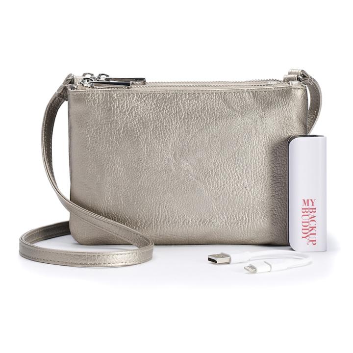 Apt. 9&reg; Protect & Connect Rfid-blocking Phone Charging Crossbody Bag, Women's, Med Grey