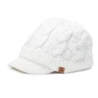 Women's Adidas Crystal Cable Knit Brimmer Beanie, White
