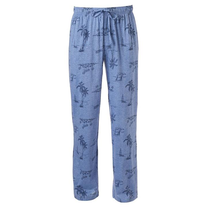 Men's Croft & Barrow&reg; True Comfort Patterned Lounge Pants, Size: Large, Blue (navy)