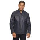 Men's Xray Washed Faux-leather Moto Jacket, Size: Xxl, Blue (navy)