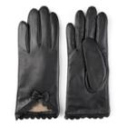 Women's Journee Collection Leather Wool Lined Gloves, Size: Large, Black