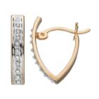 Diamond Mystique 18k Gold Over Silver V Hoop Earrings, Women's, White