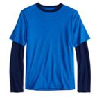 Boys 8-20 Urban Pipeline&reg; Mock-layered Tee, Size: Large, Dark Blue