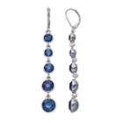 Simply Vera Vera Wang Nickel Free Graduated Blue Stone Linear Drop Earrings, Women's