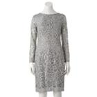 Women's Helene Blake Sequin Lace Sheath Dress, Size: 6, Silver