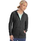 Women's Champion Heathered Jersey Zip-up Jacket, Size: Medium, Black