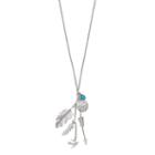 Mudd&reg; Arrow, Bird & Feather Charm Necklace, Women's, Silver