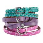 Girls 4-16 3-pk. Bow & Braid Belts, Girl's, Size: S-m, Multicolor
