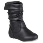 Journee Kgena Girls' Boots, Size: 4, Black