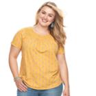 Plus Size Sonoma Goods For Life&trade; Lace Yoke Tee, Women's, Size: 1xl, Gold