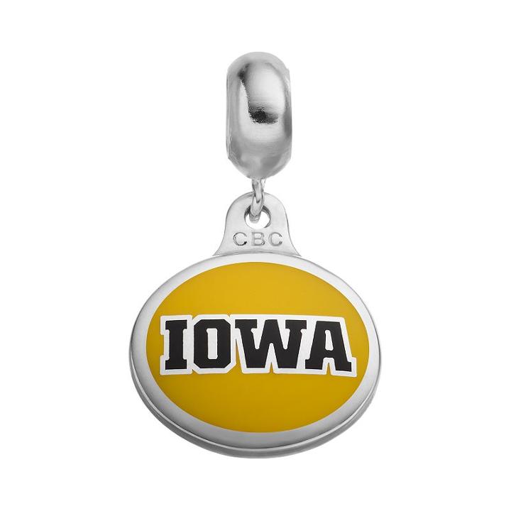 Fiora Sterling Silver Iowa Hawkeyes Logo Charm, Women's, Multicolor