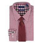Men's Nick Dunn Modern-fit Patterned Easy-care Spread-collar Dress Shirt & Tie Set, Size: 2xlt 36/37, Red