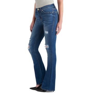 Women's Rock & Republic&reg; Kasandra Ripped Bootcut Jeans, Size: 8 - Regular, Med Blue