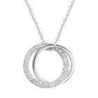 Two Hearts Forever One 1/4 Carat T.w. Diamond Sterling Silver Double Circle Pendant Necklace, Women's, White