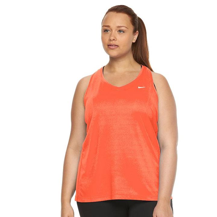 Plus Size Nike Ext Miler Dri-fit Racerback Running Tank, Women's, Size: 2xl, Orange Oth