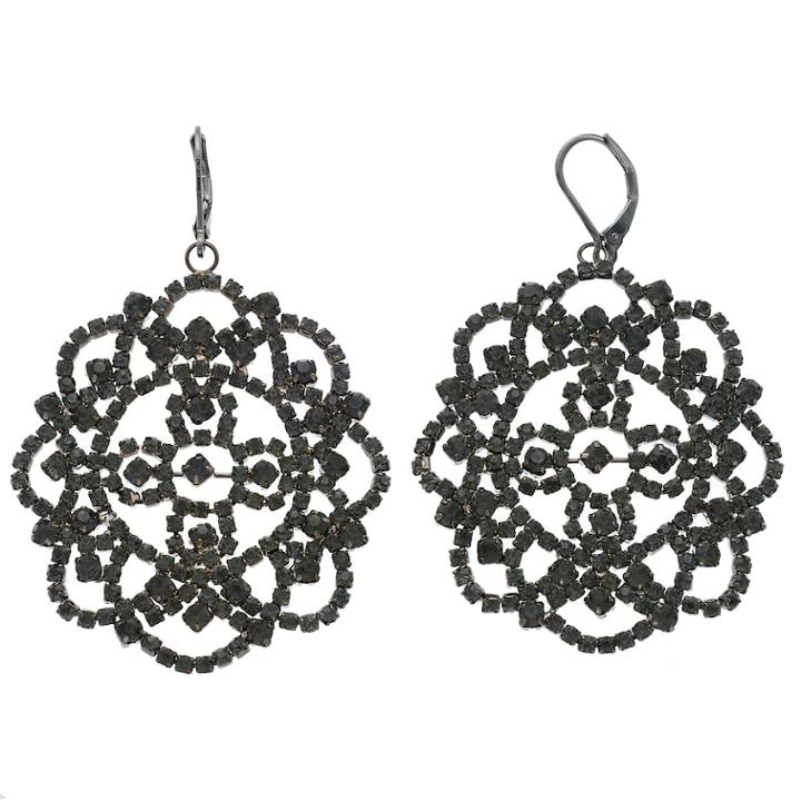Simply Vera Vera Wang Lace Nickel Free Drop Earrings, Women's, Black