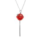 Amore By Simone I. Smith A Sweet Touch Of Hope Platinum Over Silver Crystal Lollipop Pendant, Women's, Size: 26, Red