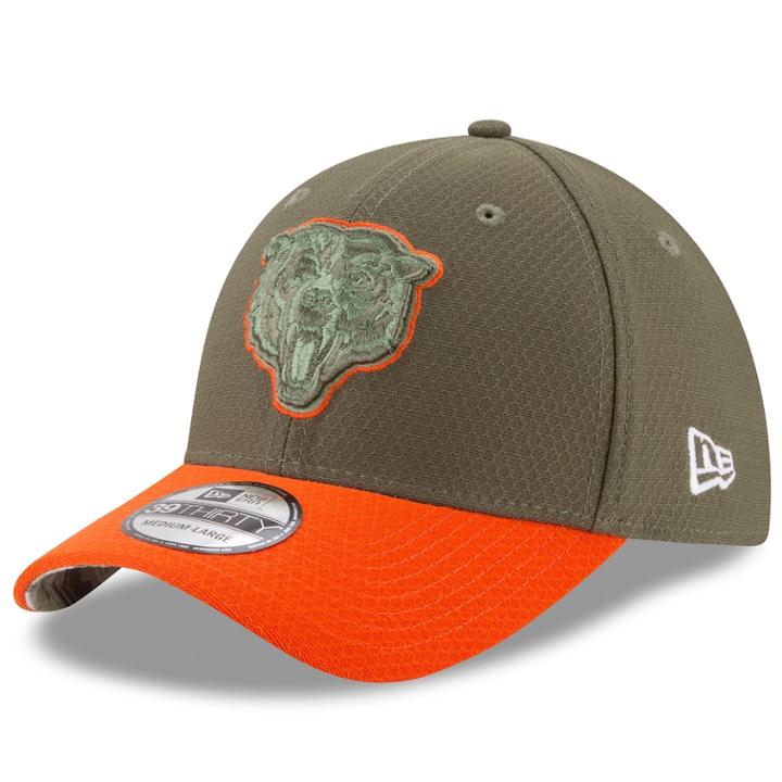 Adult New Era Chicago Bears 39thirty Salute To Service Flex-fit Cap, Men's, Size: Medium/large, Brown