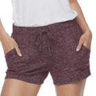 Juniors' So&reg; Cozy Brushed Jersey Shorts, Teens, Size: Large, Drk Purple