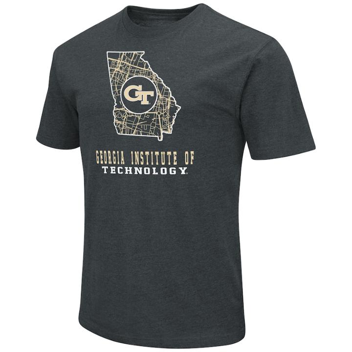 Men's Georgia Tech Yellow Jackets State Tee, Size: Xxl, Drk Yellow