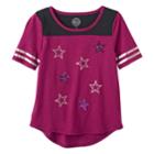 Girls 7-16 So&reg; Sequin Graphic Varsity Tee, Size: 10, Med Purple