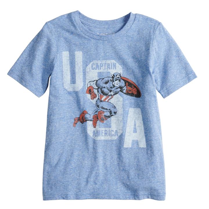 Boys 4-10 Jumping Beans&reg; Marvel Captain America Usa Graphic Tee, Size: 6, Med Blue