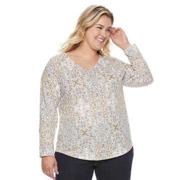 Plus Size Sonoma Goods For Life&trade; Essential V-neck Tee, Women's, Size: 3xl, Natural