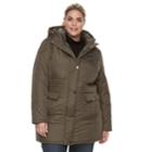 Plus Size Kc Collections Quilted Hooded Walker Jacket, Women's, Size: 3xl, Green Oth