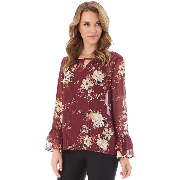 Women's Apt. 9&reg; Floral Tiered Top, Size: Xlrg Av/rg, Ovrfl Oth